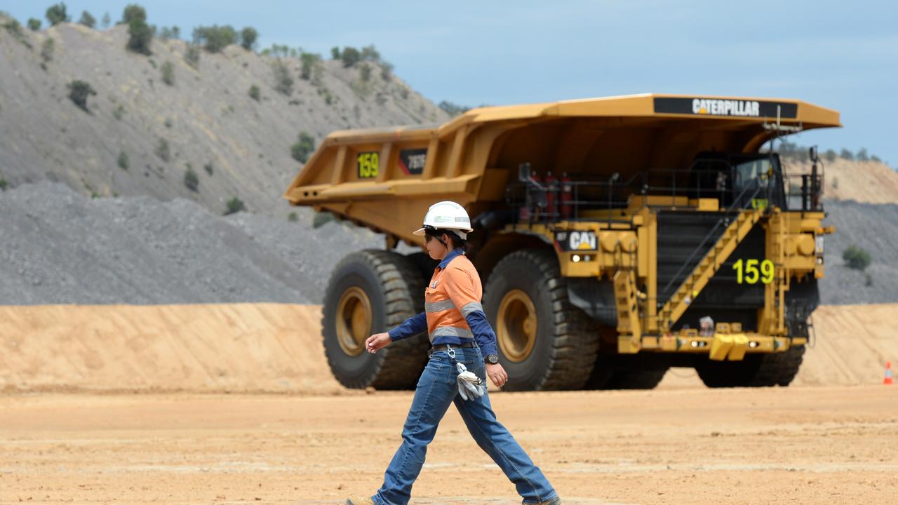 A dump truck at a coal mine