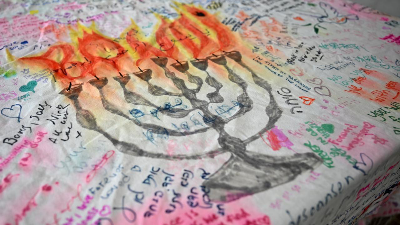 Tributes outside the Bondi Pavilion after a terrorist attack