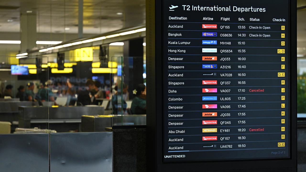 International departure flights