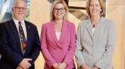 Crying wolf. Australian Petroleum Producers chief Samantha McCulloch with Woodside's Meg O'Neill and Tor McCaul from Comet. Image: Facebook
