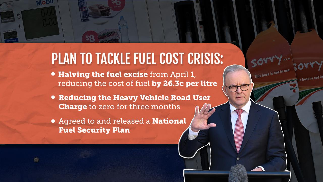 A graphic outlining the national plan to tackle the fuel cost crisis