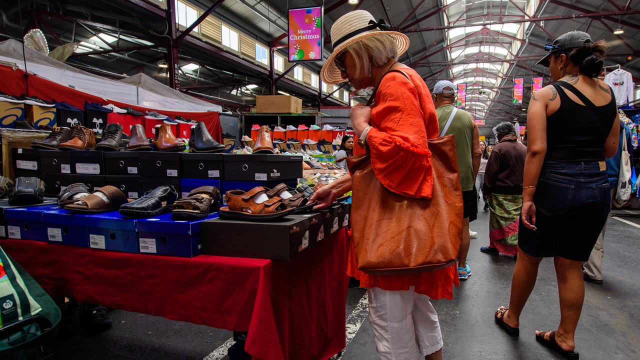 A woman shops for shoes
