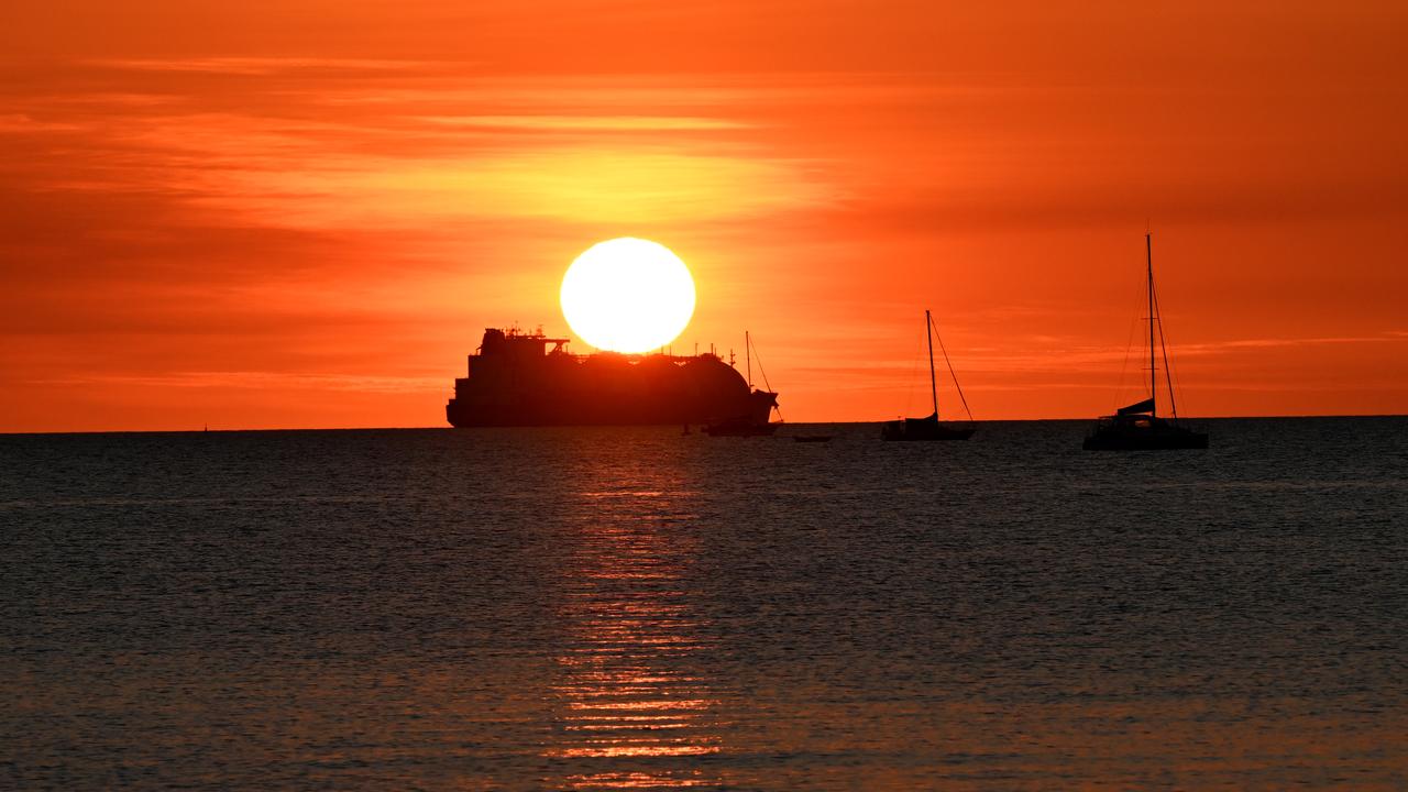 An LNG carrier ship leaving Darwin Harbour (file image)
