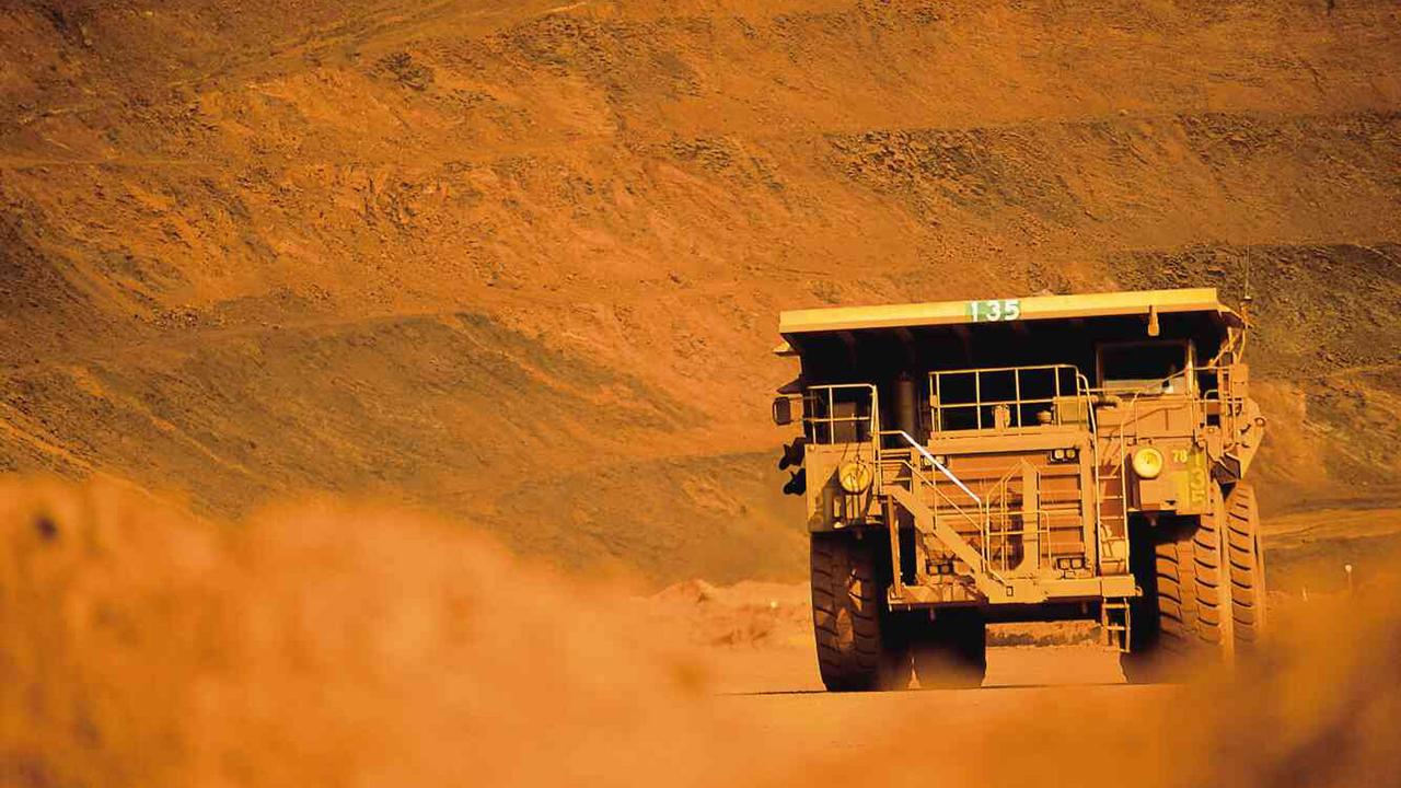 A truck at the BHP Billiton iron ore mine in the Pilbara, WA