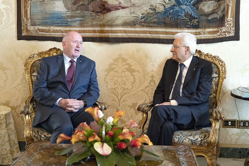 Presidente Sergio Mattarella (gave jail pardon) with Australian Governor-General Sir Peter Cosgrove at the Quirinale. Image: Quirinale