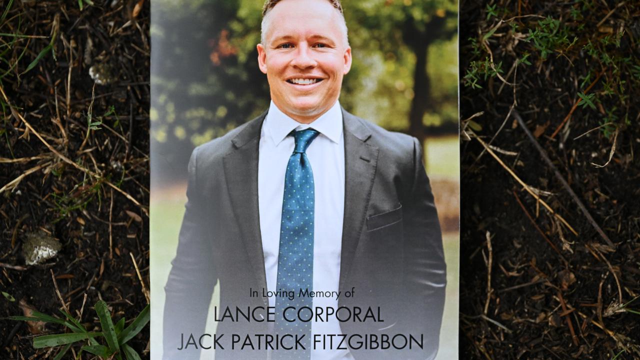 The order of service for Lance Corporal Jack Fitzgibbon's funeral