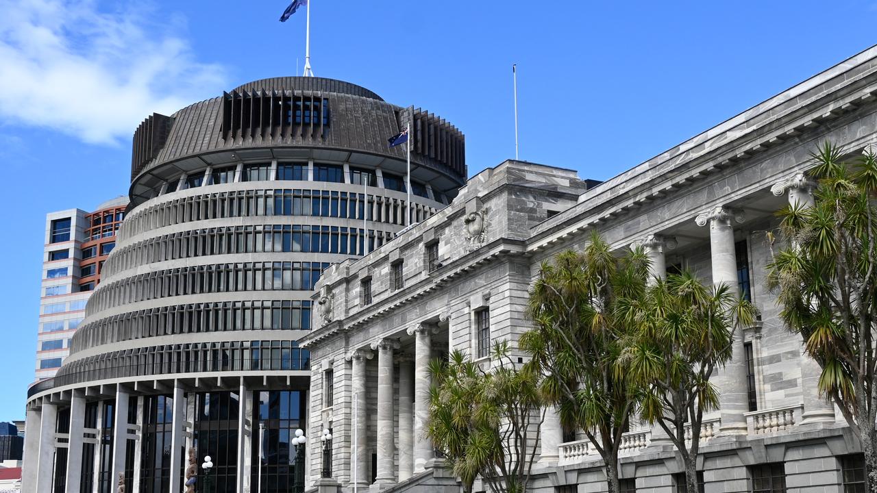 A general view of NZ Beehive executive building and parliament