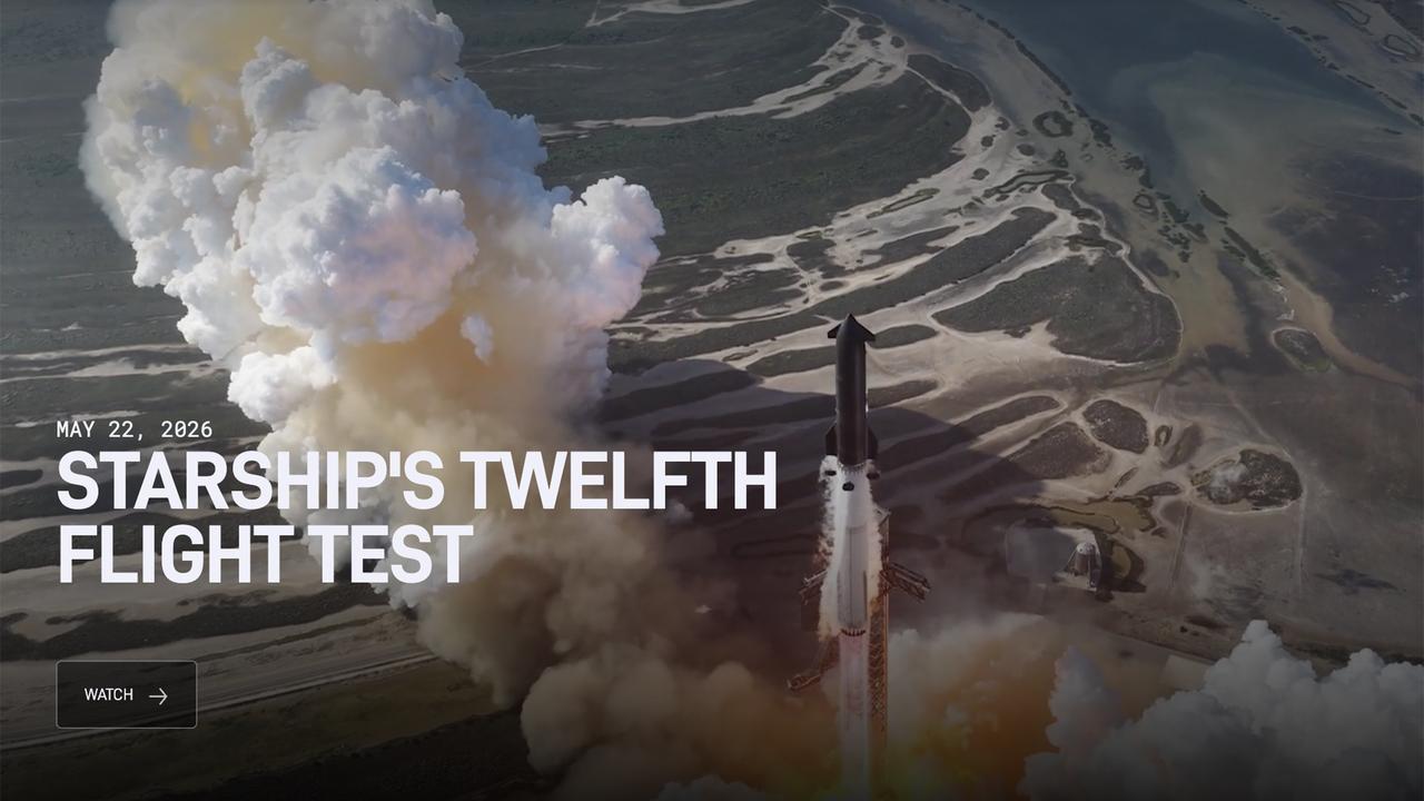 A screenshot of the SpaceX website
