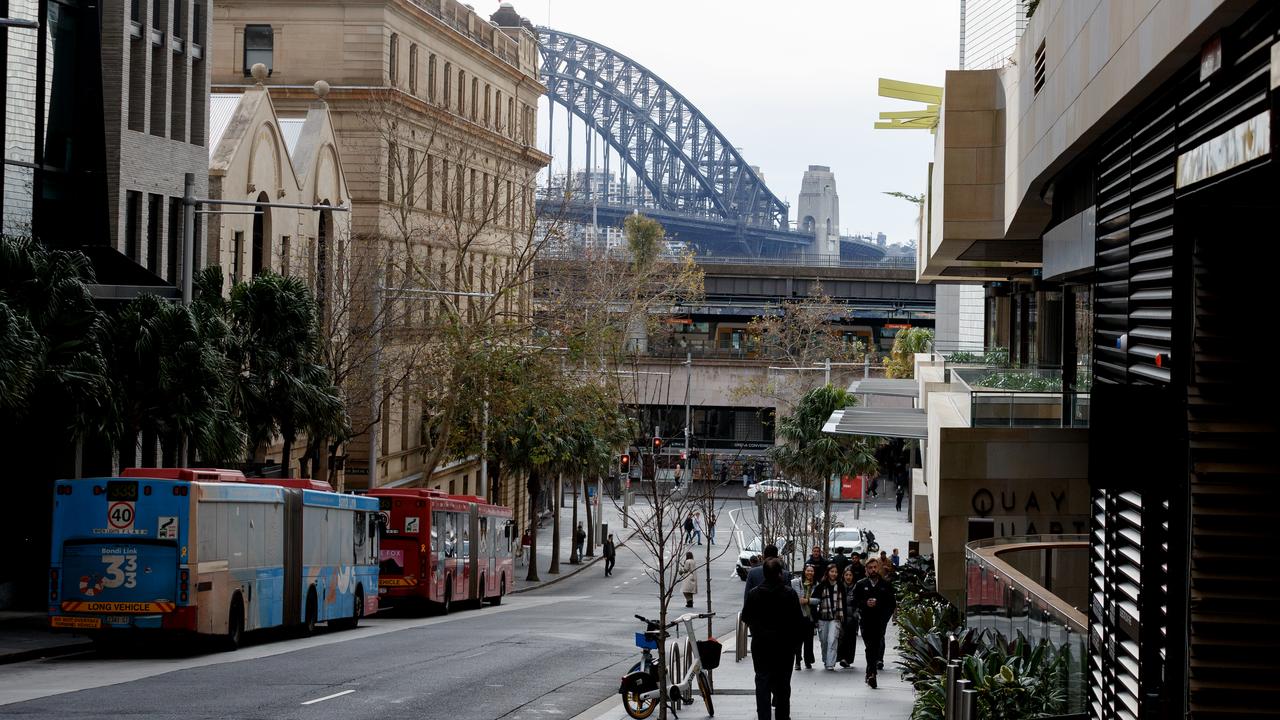 People move through the CBD in Sydney
