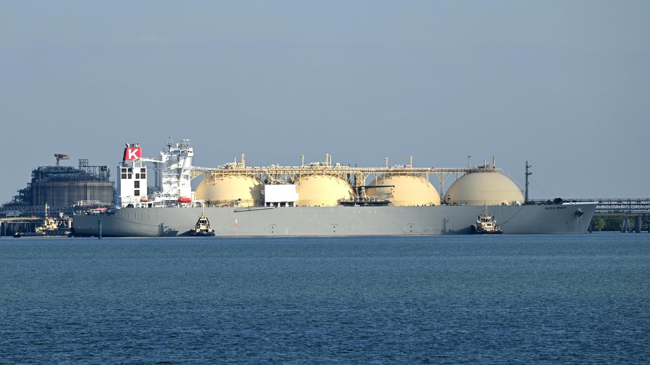 An LNG carrier ship in Darwin (file image)