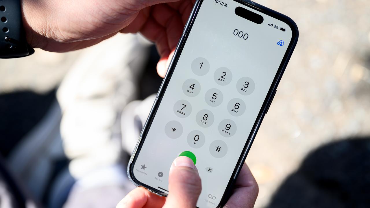 Triple zero is seen on a phone (file image)