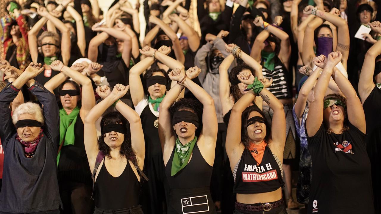 Women at a feminist rally in Brazil (file image)