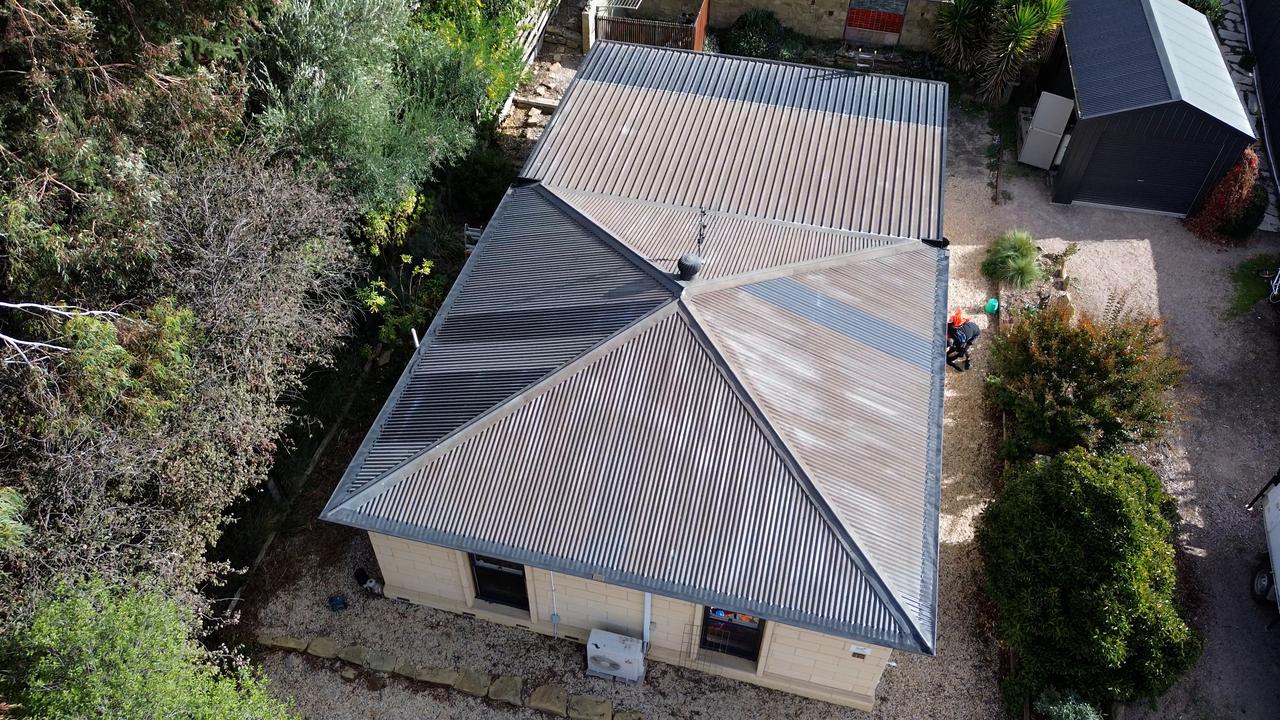 The roof of Jem Gay's home in Castlemaine