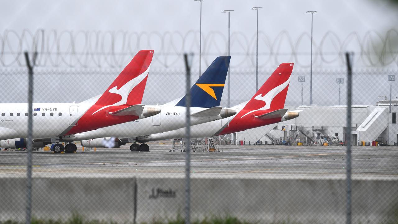 Planes on the tarmac at Brisbane airport.