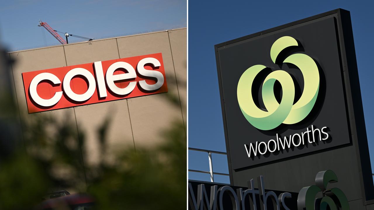 Coles and Woolworths signage (file image)