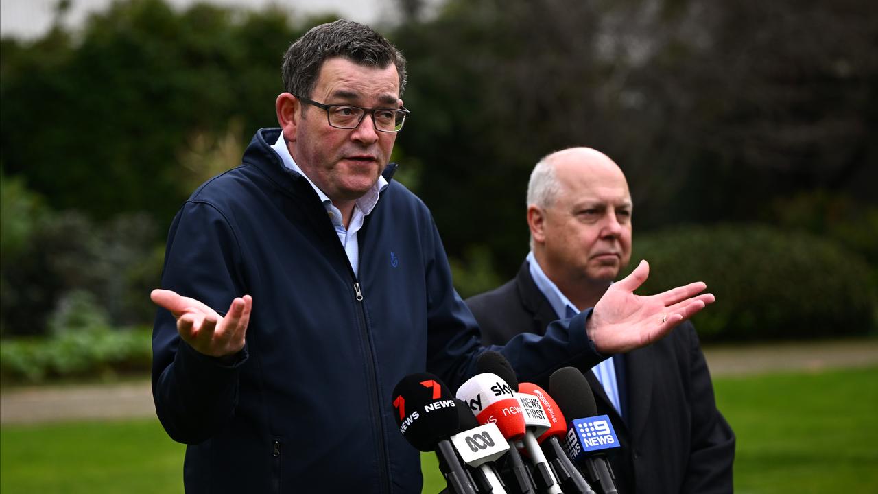 Victorian Premier Daniel Andrews (left)