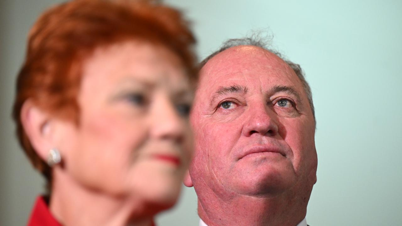 Pauline Hanson with Barnaby Joyce