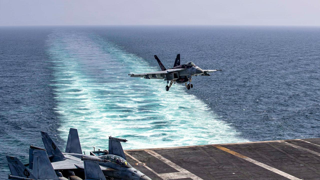 Super Hornet preparing to land on USS Abraham Lincoln