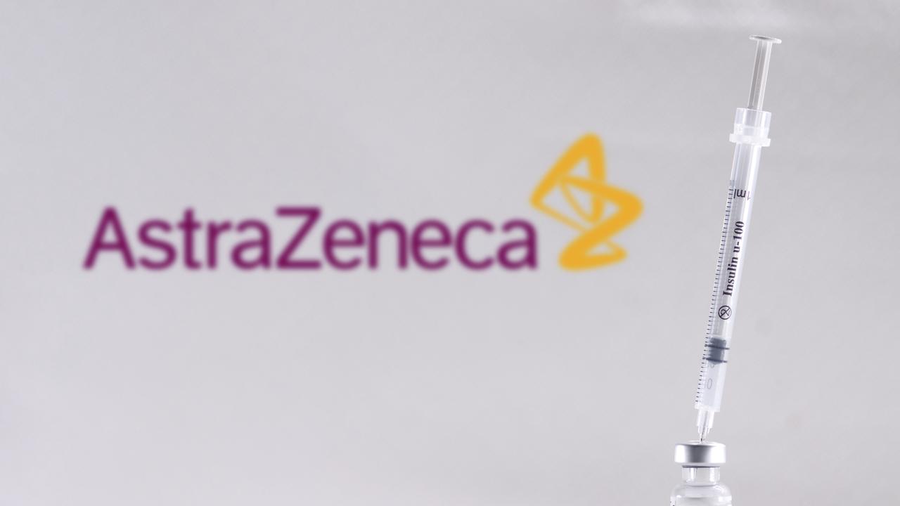 Vaccine for COVID-19 and AstraZeneca logo (file image)